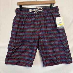 TRUNKS SURF & SWIM CO NWT Red, White and Blue Print Swim Trunks Size Medium